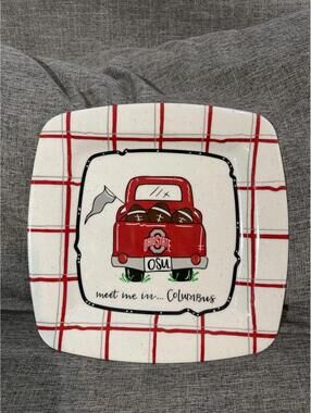 Magnolia Lane Ohio State Buckeyes Platter Meet Me In Columbus 9" Plate